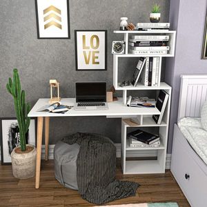 Birou, Retricy, Vina, 133x55x146.4 cm, PAL, Alb imagine