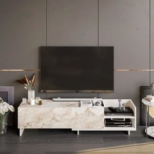 Comoda TV, Retricy, Parion, 165x35x41 cm, PAL, Alb imagine
