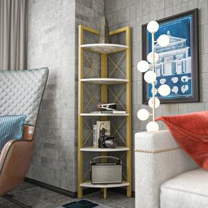 Corp biblioteca, Retricy, Remo, 30.5x33x160 cm, PAL, Auriu imagine