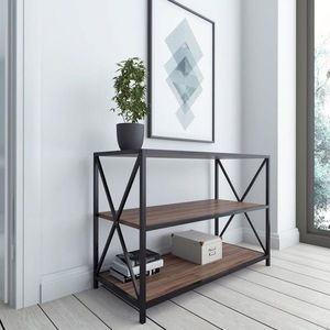 Bufet, Retricy, Zena, 94x40x65 cm, PAL, Nuc / Negru imagine