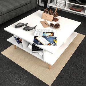 Masuta de cafea, Retricy, Akya Coffee Table, 89x89x44 cm, PAL, Alb imagine