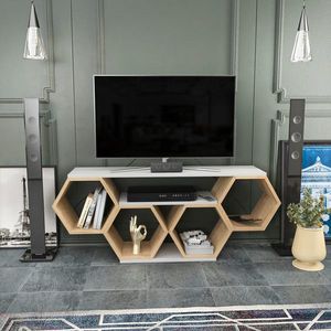 Comoda TV, Retricy, Bal, 140x29.6x55.5 cm, PAL, Alb / Sonomo imagine