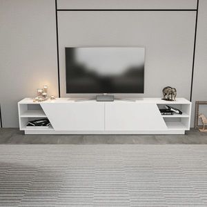 Comoda TV, Retricy, Rhodes, 240x37.1x47.4 cm, PAL, Alb imagine