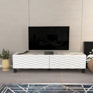 Comoda TV, Retricy, Lerze, 149.2x35x38 cm, PAL, Alb imagine