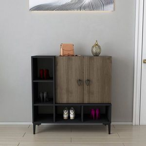Consola, Retricy, Platin, 100x35x100 cm, PAL, Nuc negru imagine