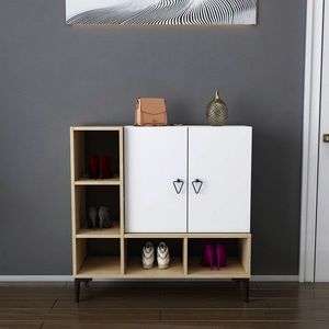 Consola, Retricy, Platin, 100x35x100 cm, PAL, Stejar / Alb imagine
