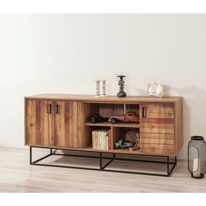 Consola, Sapphire, Quantum Medula, 180x80x40 cm, PAL, Pin Atlantic / Negru imagine