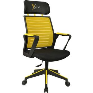 Scaun de birou, Seatix, XFly Oyuncu, 56x110x48 cm, Poliuretan, Galben/Negru imagine