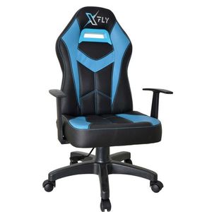 Scaun de birou, Seatix, XFly Machete, 60x113x43 cm, Poliuretan, Albastru/Negru imagine