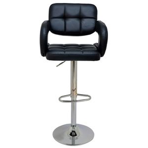 Scaun de bar, Seatix, Bürocci Cappa, 58x114x58 cm, Poliuretan, Negru/Argintiu imagine