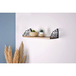 Raft de perete, Valovi, Duvar Rafı1, 60x20x14 cm, PAL, Maro / Negru imagine