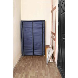 Pantofar, Valovi, Bez, 96x146x40 cm, Textil, Albastru inchis imagine