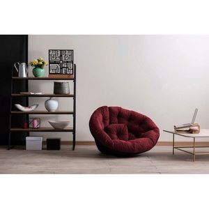 Taburet, Valovi, Kiku Large, 90x70x56 cm, Textil, Rosu claret imagine