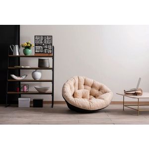 Taburet, Valovi, Kiku Large, 90x70x56 cm, Textil, Crem imagine