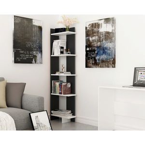 Corp biblioteca, Zena Home, Als, PAL, Alb/Negru imagine