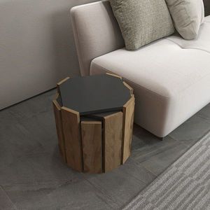 Masuta de cafea, Zena Home, Lori, 44.5x41x44.5 cm, PAL, Antracit / Nuc imagine