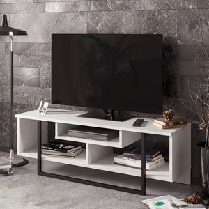 Comoda TV, Zena Home, Asal (120), PAL, Alb/Negru imagine
