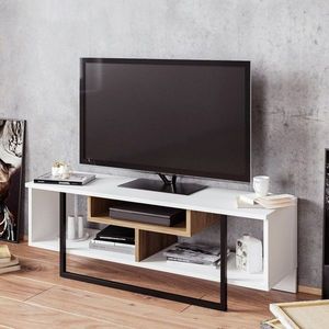 Comoda TV, Zena Home, Asal (120), PAL, Alb / Negru / Stejar imagine
