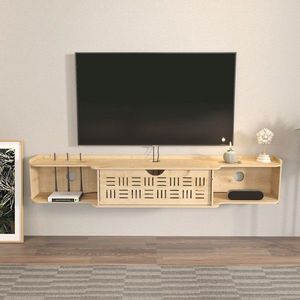 Comoda TV, Zena Home, Pare, 140x25x25 cm, PAL, Stejar imagine