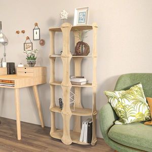 Corp biblioteca, Zena Home, Ayzi, 57.6x137.5x27 cm, PAL, Stejar imagine