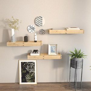 Raft de perete, Zena Home, Hiko, 61.5x6.5x19.5 cm, PAL, Stejar imagine