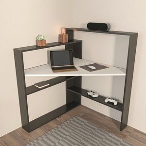 Birou, Zena Home, Kelly, 93.6x114 cm, PAL, Alb/Negru imagine