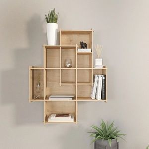 Raft de perete, Zena Home, Adis, 70x88.7x21 cm, PAL, Stejar imagine
