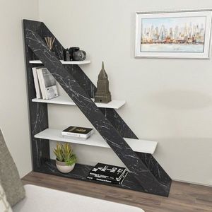 Corp biblioteca, Zena Home, Pisagor, 120x131.8x25 cm, PAL, Marmura alba imagine