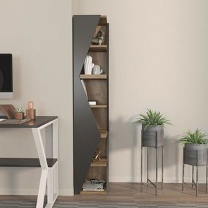 Corp biblioteca, Zena Home, Arrow, 31.8x165x31.8 cm, PAL, Nuc negru imagine