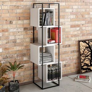 Corp biblioteca, Zena Home, Prada, PAL, Alb/Negru imagine