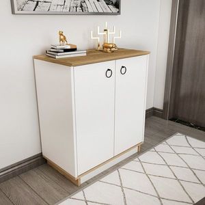 Consola, Zena Home, Nüanse, 72x83.1x42 cm, PAL, Stejar alb imagine