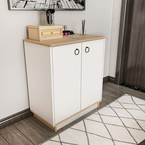 Consola, Zena Home, Nüanse, 72x83.1x42 cm, PAL, Stejar alb imagine