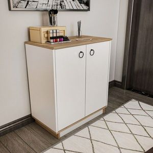 Consola, Zena Home, Nüanse, 72x83.1x42 cm, PAL, Alb/Maro imagine