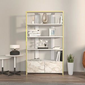 Corp biblioteca, Zena Home, Elena, 93.6x160x31.5 cm, PAL, Alb imagine
