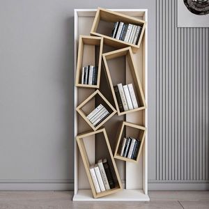 Corp biblioteca, Zena Home, Carmen, 63x153.6x24 cm, PAL, Stejar alb imagine