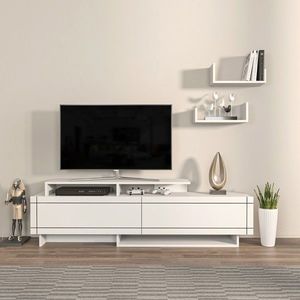 Comoda TV, Zena Home, Tammy, 180x54x36.8 cm, PAL, Alb imagine
