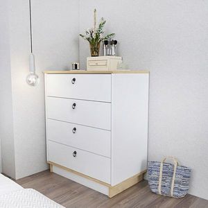 Dulap, Zena Home, Sahra, 72x83.1x42 cm, PAL, Stejar alb imagine