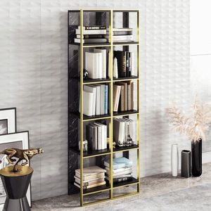 Corp biblioteca, Zena Home, Polka 2, PAL, Aur/Negru imagine