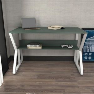 Birou, Zena Home, Wake, 120x72.8x60 cm, PAL, Verde/Alb imagine