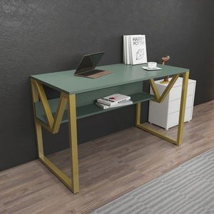 Birou, Zena Home, Lona, 120x72.8x60 cm, PAL, Verde imagine