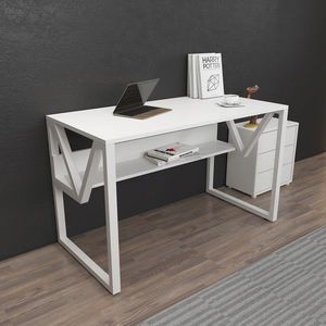 Birou, Zena Home, Lona, 120x72.8x60 cm, PAL, Alb imagine