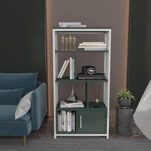 Corp biblioteca, Zena Home, Valero, 60x120x29.6 cm, PAL, Verde/Alb imagine
