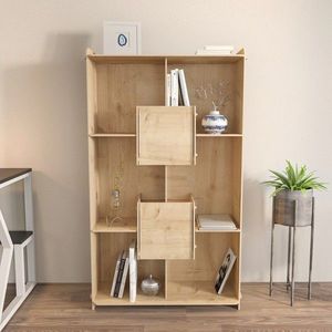 Corp biblioteca, Zena Home, Pana, 83x138x27 cm, PAL, Stejar imagine