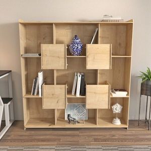 Corp biblioteca, Zena Home, Alimo, 136.7x138x27.5 cm, PAL, Stejar imagine