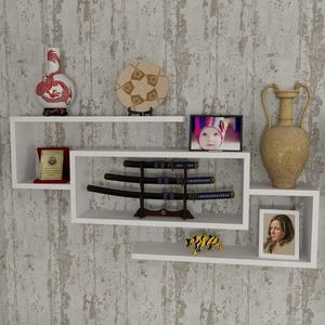 Raft pentru perete Janison, Furny Home, 103x14.5x48 cm, alb imagine
