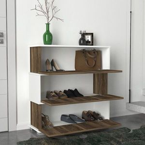 Pantofar Napolyon, Furny Home, 90x30x93 cm, alb/maro imagine
