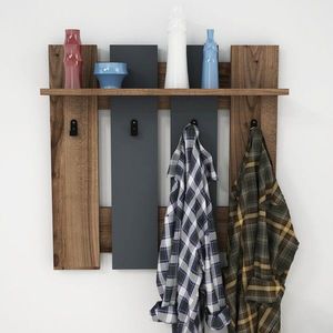 Cuier Mita, Puqa Design, 70x18x70 cm, maro/antracit imagine