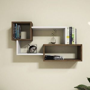 Raft pentru perete Afro, Puqa Design, 51x20x90, 6 cm, maro imagine