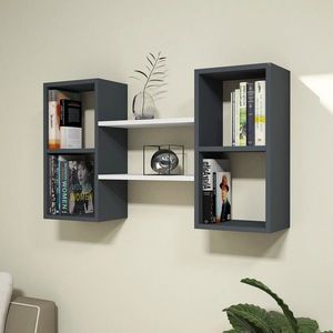 Raft pentru perete Bambi, Puqa Design, 60x105x20 cm, alb/antracit imagine