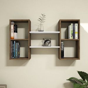 Raft pentru perete Bambi, Puqa Design, 60x105x20 cm, alb/maro imagine